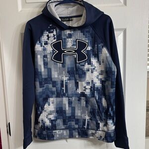 Under Armour Navy and Gray Patterned Hoodie